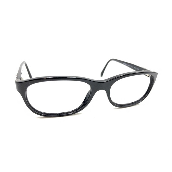 Chanel 3236-Q 501 Black Leather Oval Eyeglasses Frames 53-16 135 Italy Designer - Picture 1 of 12